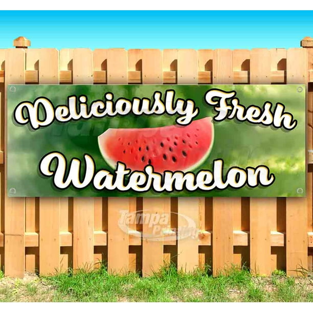 Many Sizes Available New Store Fresh Watermelon 13 oz Heavy Duty Vinyl Banner Sign with Metal Grommets Flag, Advertising 